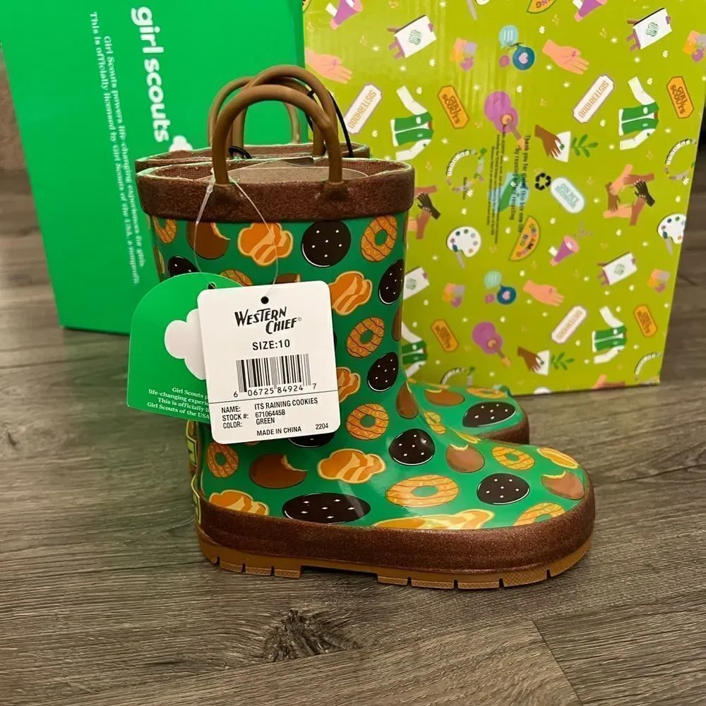 Western Chief X Girl Scouts Its Raining Cookies Girls' Rain Boots